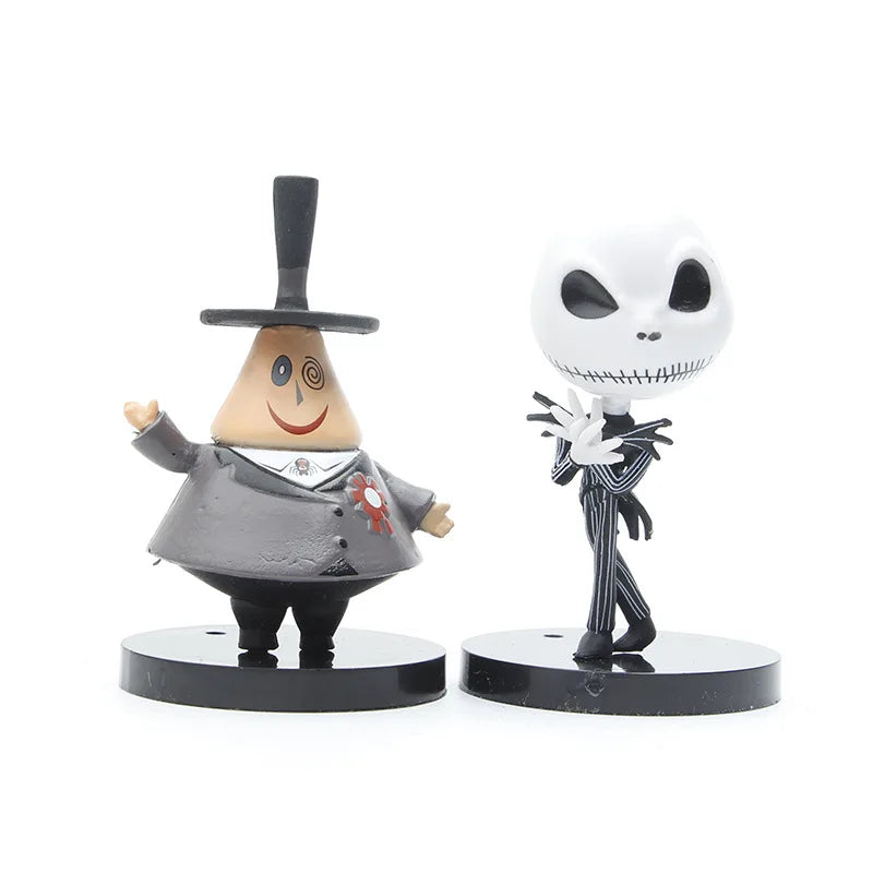 10 Pieces / Set Cartoon The Nightmare Sally Skellington Jack Action Figure Toy Christmas PVC Model Vinyl Figurine Halloween Gift