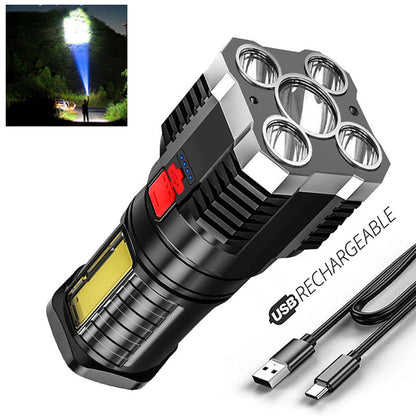 100000lumens Five Nuclear Anti-explosion Powerful Flashlight Nitecore Lantern High Power Led Torch Rechargeable Lamp with COB Side Light