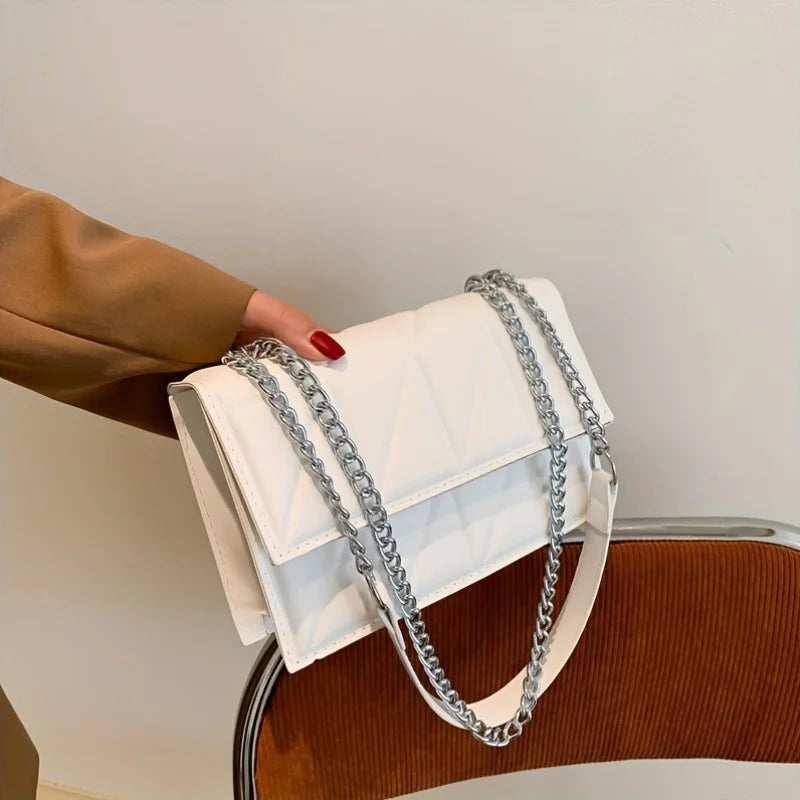 Women's fashion crossbody bag diamond check chain small square bag shoulder bag