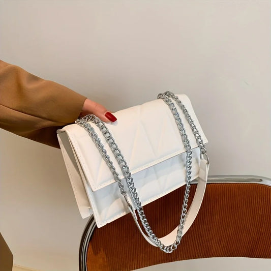 Women's fashion crossbody bag diamond check chain small square bag shoulder bag