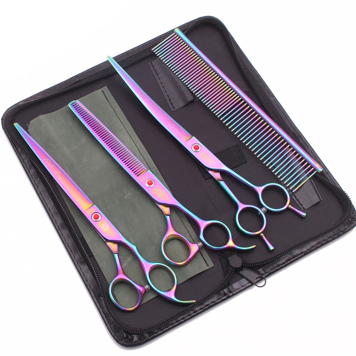 Dog Grooming Scissors Purple Dragon Stainless Gold Professional Dog Shears Scissors To Cut Dog Hair Pet Curved Shears Z3005A