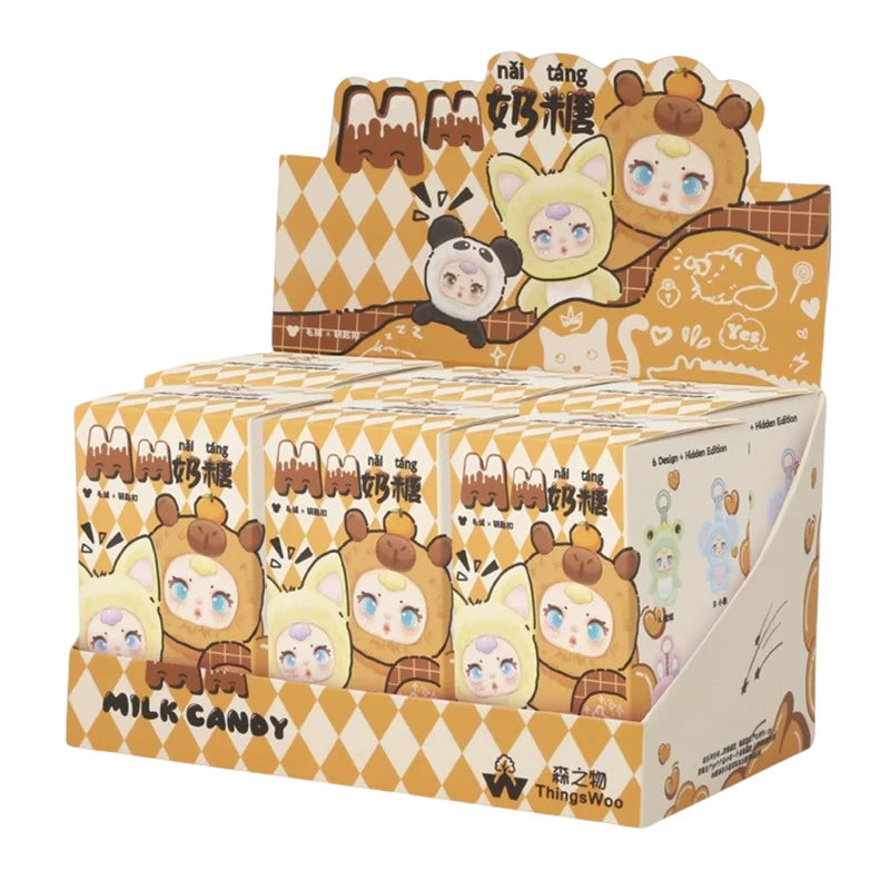 New Cute Milk Candy Capybara Elephantidae Panda Anime Figure Plush Pendant Backpack Decor Blind Box Surprise Toys Birthday Gifts