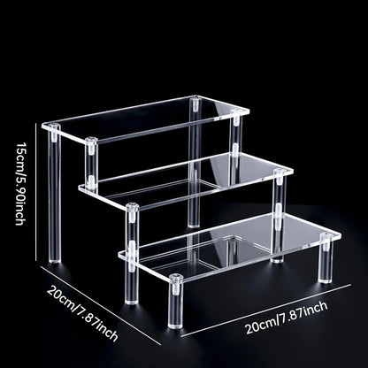 1-5 Tier Acrylic Display Stand Perfume Doll Clay Figurine Blind Box Storage Rack Transparent Ladder Makeup Organization W-2