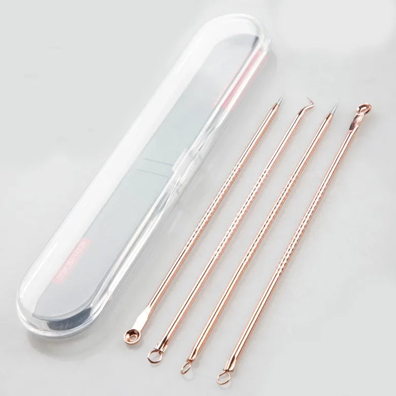 4PCS Acne Blackhead Comedone Removal Needles Black Dots Cleaner Black Head Pore Cleaner Deep Cleansing Tool Face Skin Care Tools