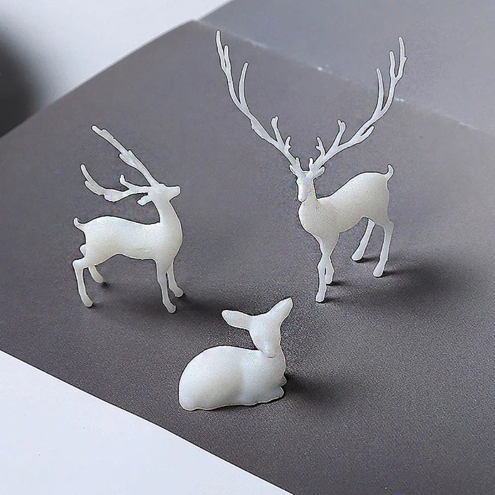 JCD Mini Elk Deer Resin Filled Model Epoxy Animal Mold 3D Miniature Landscape Accessories for Diy Crafts Jewelry Making