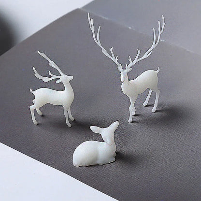 JCD Mini Elk Deer Resin Filled Model Epoxy Animal Mold 3D Miniature Landscape Accessories for Diy Crafts Jewelry Making