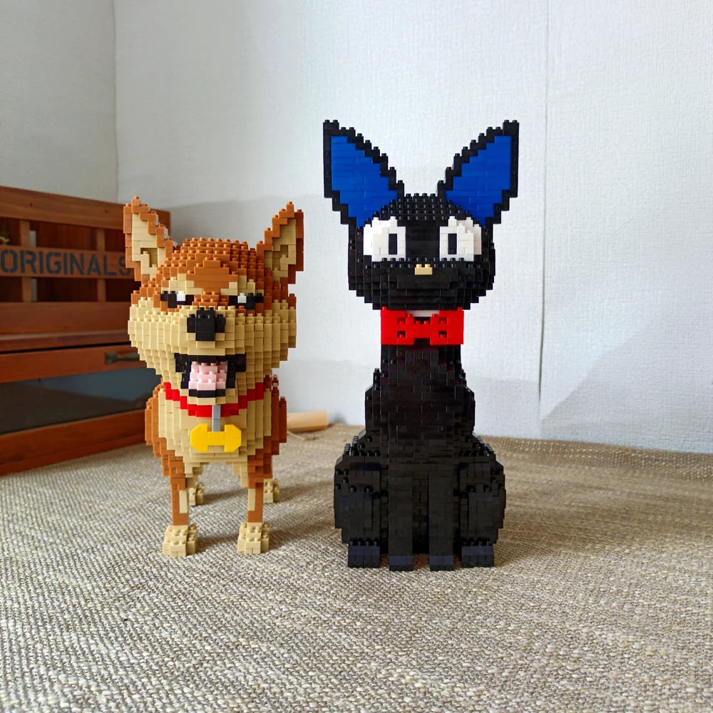 Charming Shiba Inu or Black Cat Building Block Kit (in bag) Delightful Pet Models for Creative Unique Gift Idea Decorative Piece
