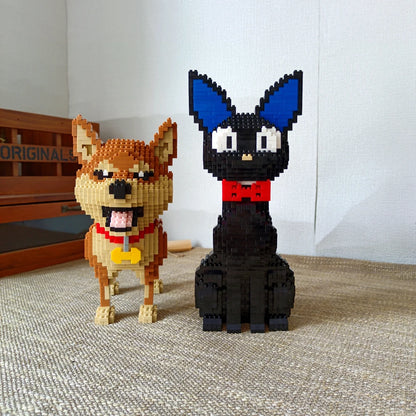 Charming Shiba Inu or Black Cat Building Block Kit (in bag) Delightful Pet Models for Creative Unique Gift Idea Decorative Piece