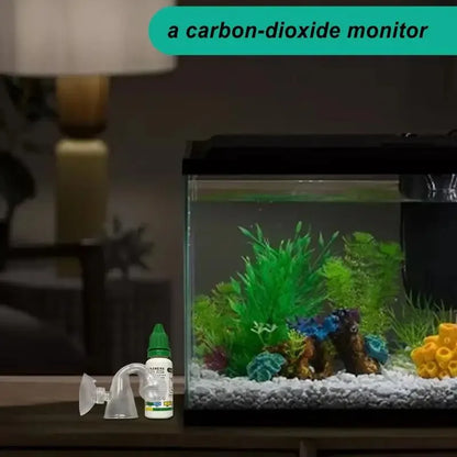 Aquarium CO2 Indicator DIY Fish Tank Glass Liquid Tester Monitor Plants Grass CO2 System Solution Drop Checker Kit 15ml