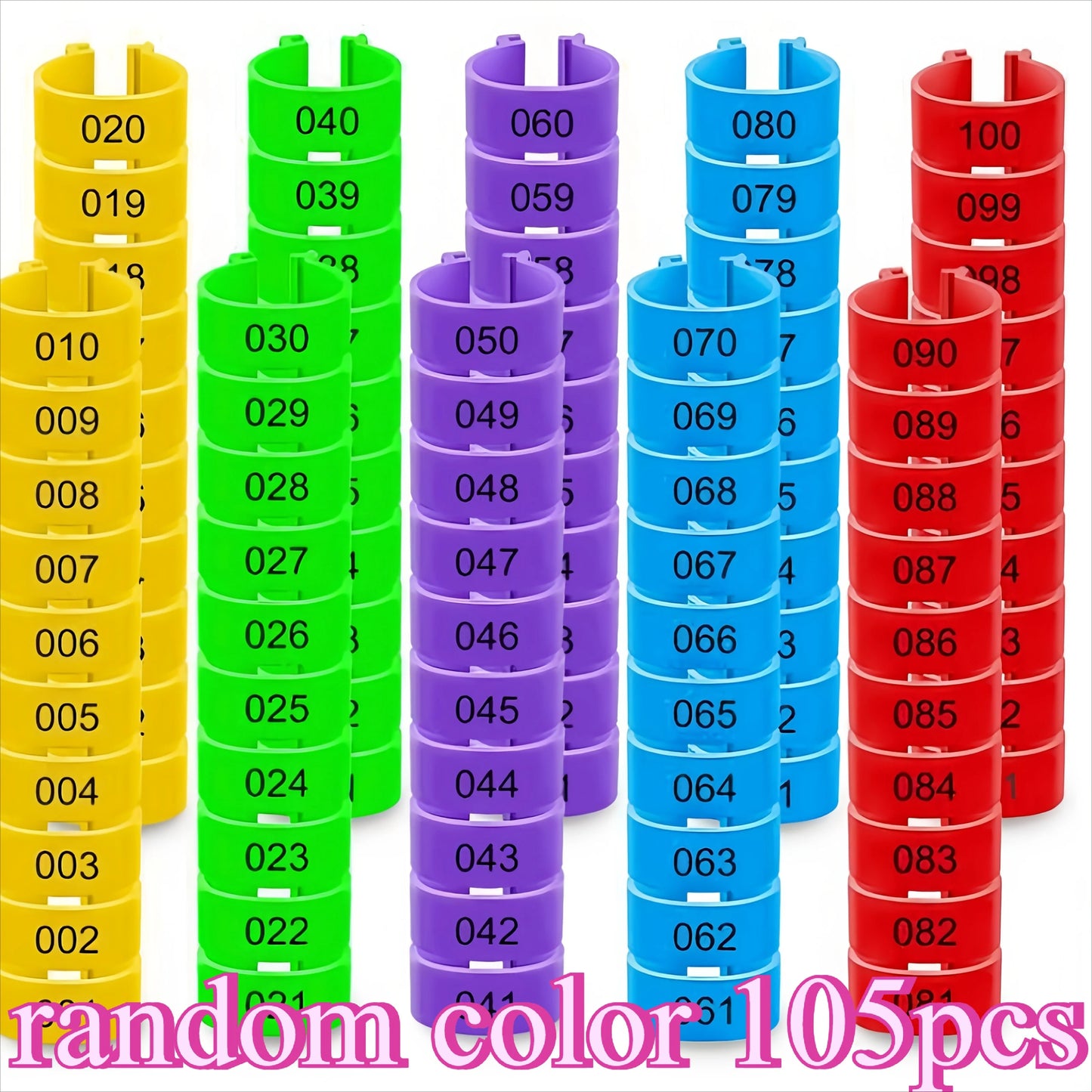 Farm Tag Rings, Chicken Leg Bands with Number Identification Hens Roosters, Poultry Foot Tags Breeding Chickens, Ducks, Geese