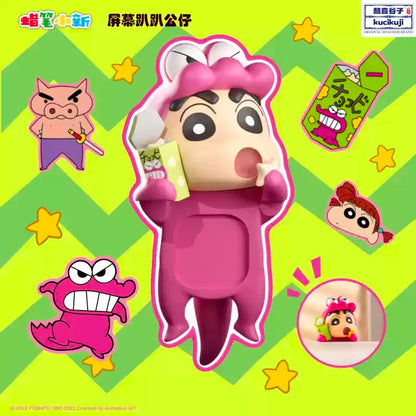 Official genuine Crayon Shin chan trendy toy mobile phone screen party doll car decoration figurine gift anime periphera