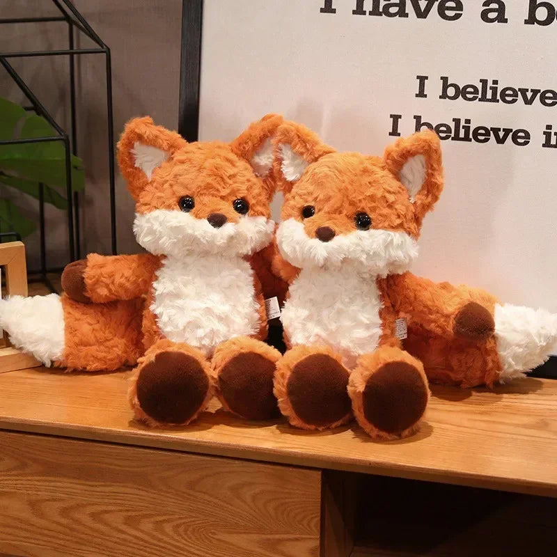 Cute Fluffy Fox Plush Toy Soft Cartoon Orange Foxes Stuffed Doll Baby Appease Children toys