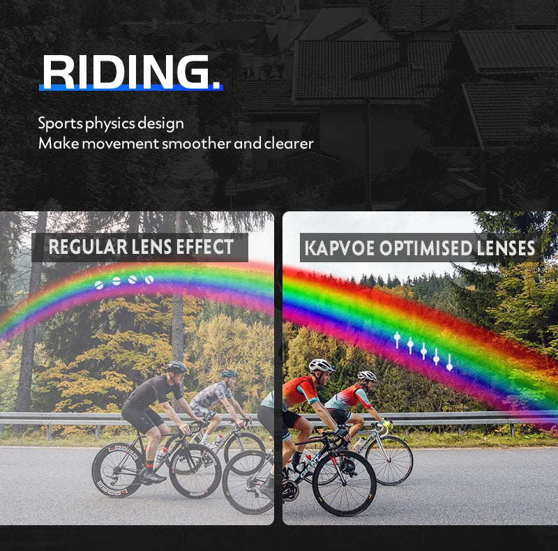 2025 Kapvoe Sport Sunglasses Road Bike Mountain Bicycle Cycl Glasses Riding Goggle Sports Eyewear for Man Women Cycling Glasses