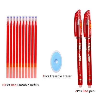 Erasable Gel Pen Set Ballpoint Pens Rod 0.5mm Refills Muti-Colors Ink Washable Handle Stationery School Office Writing Supplies