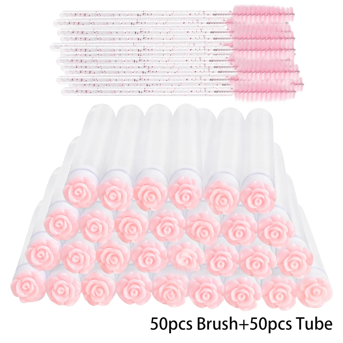 25/50Pcs Eyelash Brush Tubes Crystal Lash Mascara Wands Eyebrow Comb Spoolies Container Lashes Brushes Applicators Makeup Tools