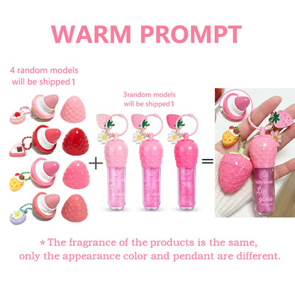 Random Shiping 1PC Strawberry Lip Gloss Lipstick Moisturizing Winter Antifreeze Anti Crack Moisturizing Lasting Lip Balm