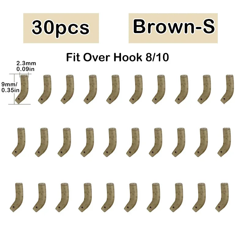 30pcs Carp Fishing Hook Kickers D Rig Kicker Aligners Hooks Sleeves Rigs All Colors Accessories End Terminal Tackle