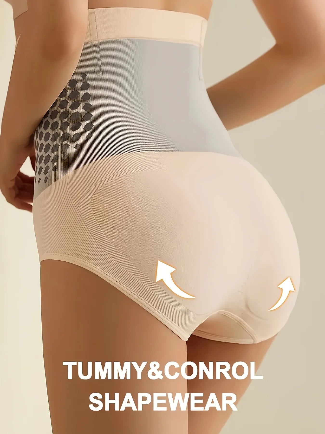 Women's High Waist Tummy Control Shapewear Panties, Firm Compression Body Shaper Briefs with Stretch Fit for Daily Wear