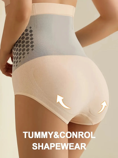 Women's High Waist Tummy Control Shapewear Panties, Firm Compression Body Shaper Briefs with Stretch Fit for Daily Wear