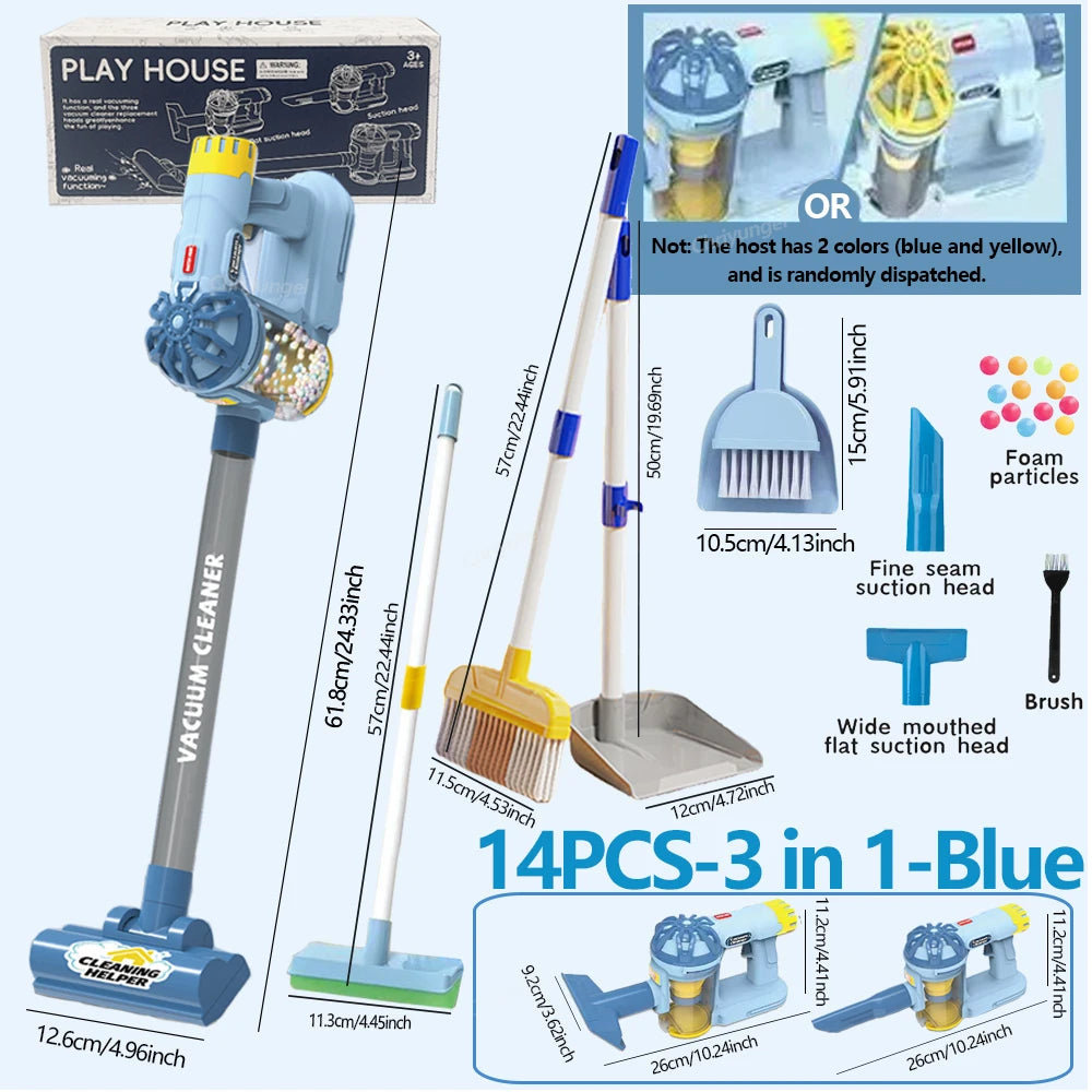 Kids Simulation Electric Vacuum Cleaner Cleaning Set for Toddlers Role Play Housekeeping Educational Toys Girl Boy Gifts