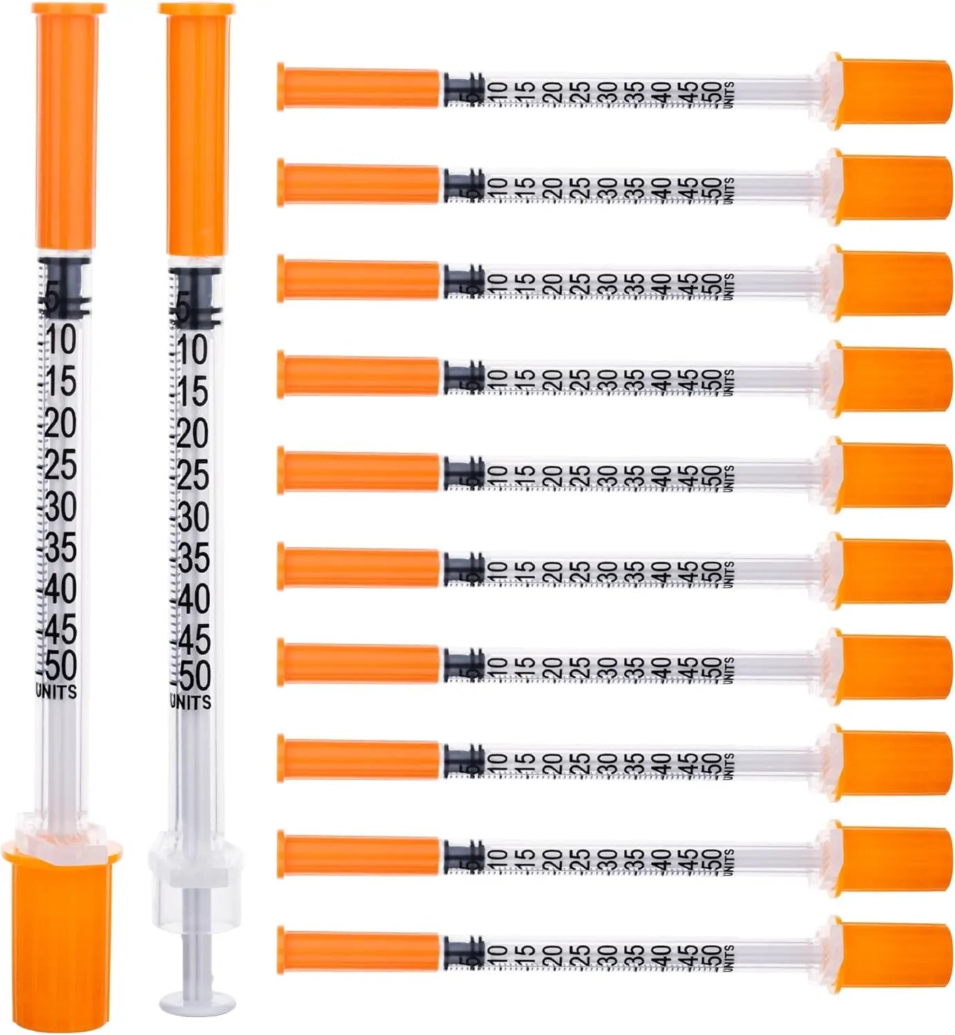 45pcs/20pcs/3pcs 0.5/1ml Disposable Veterinary Syringes with Needles for Pets and Farm Animals