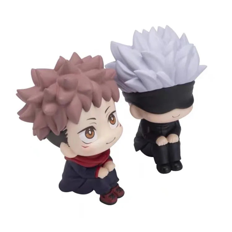 Q Version Jujutsu Kaisen Figure Gojo Satoru Yuji Itadori Model Car Cake Decoration Collectible Doll Gashapon Toy Anime Gift for