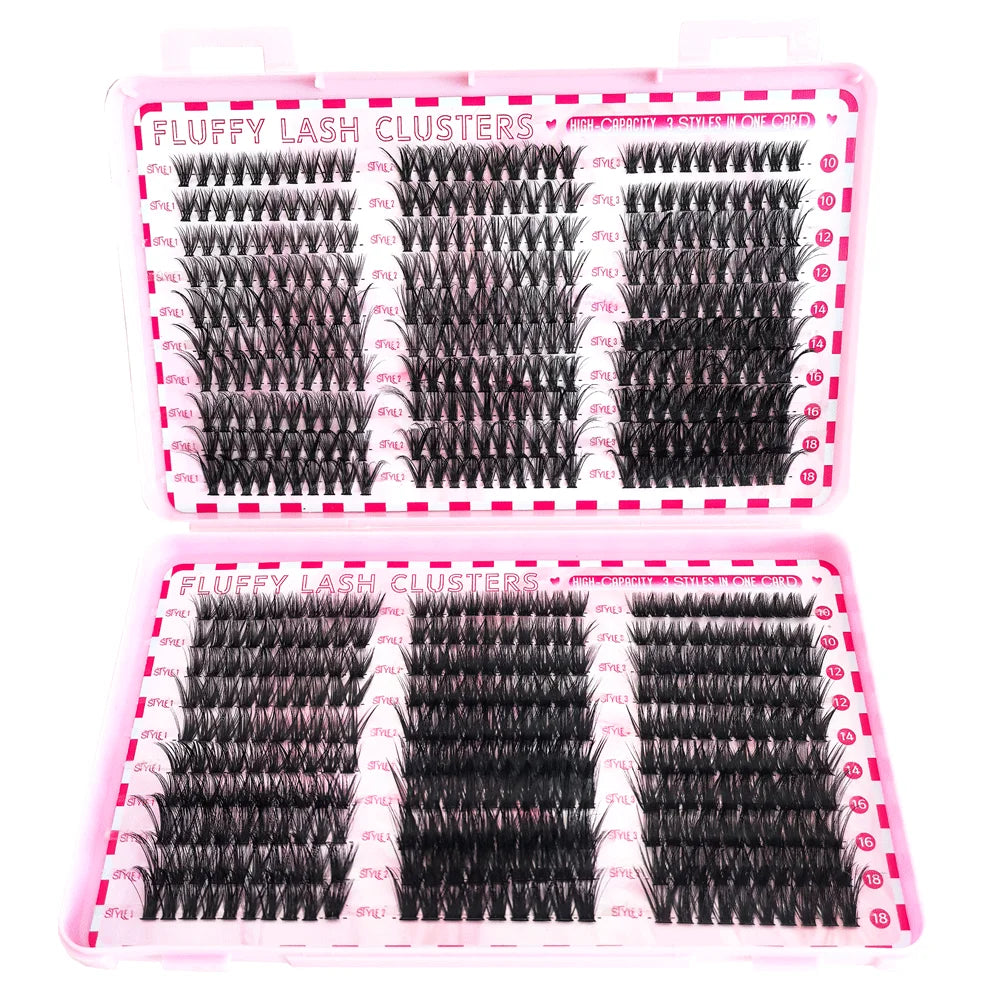 480/800pcs Individul Claster Eyelash Natural&Thick & Fluffy Extension 30D 40D 50D 60D 80D 100D Mix Length DIY Cluster eyelashes
