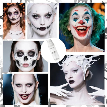Pure White Liquid Foundation for COS Stage Makeup Long-lasting Concealer Mixable Pure White Foundation Adjuster Lighten&Brighten
