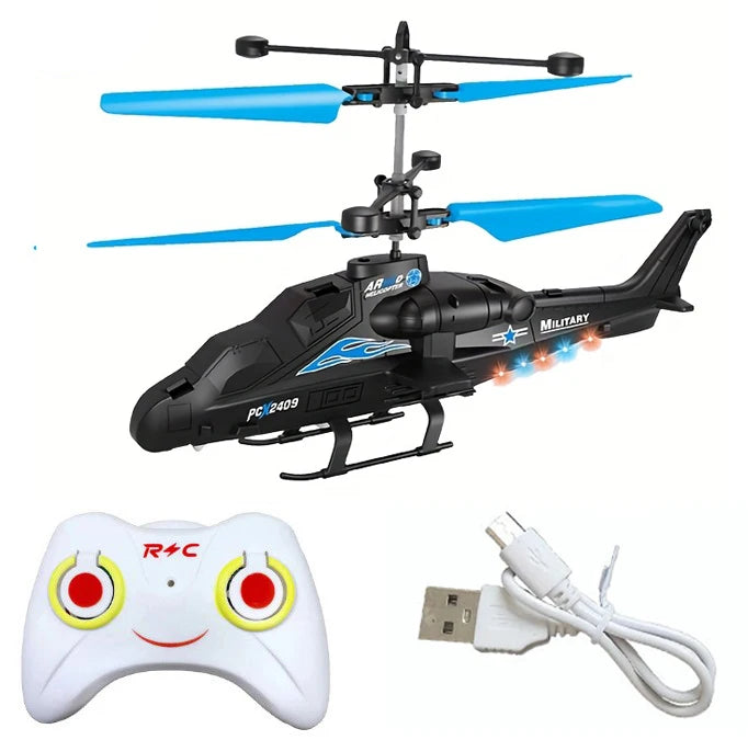 2-Way Remote Control Airplane Infrared Induction Helicopter LED Lights Drone USB Charging Fighter Model Boy Toy