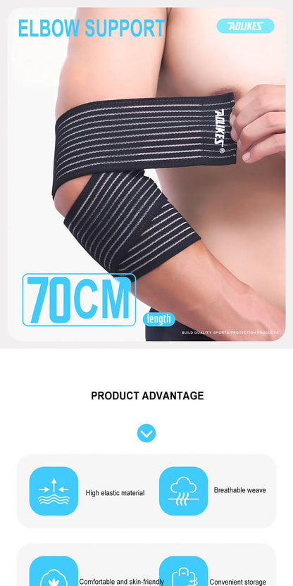 AOLIKES 1PC 40-180CM Elastic Bandage Compression Knee Support Sports Strap Knee Protector Bands Ankle Leg Elbow Wrist Calf Brace
