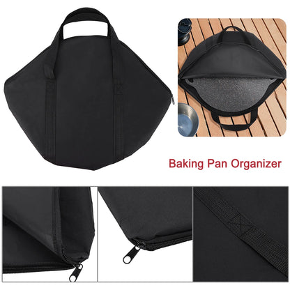 Baking Pan Caryying Case Bag/Handle Waterproof Grilling Pan Pouch Skillet Bag Wood Anti-scald Handle Outdoor BBQ Tool or Handle