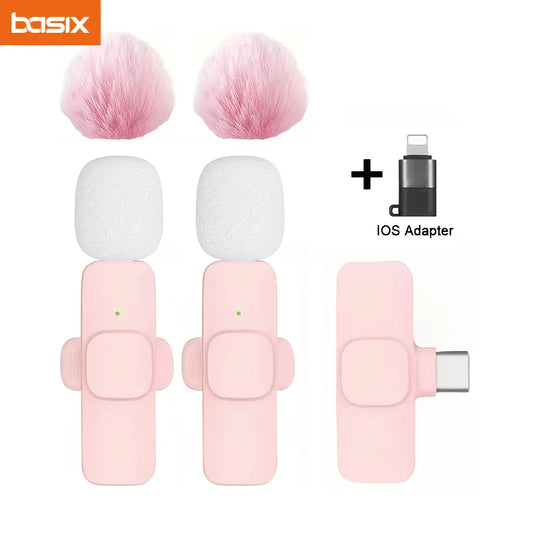 Lavalier Microphone For Type-C Smartphones Wireless  mini Mic for Vlogging TikTok Facebook Videos Microphones Audio Recording