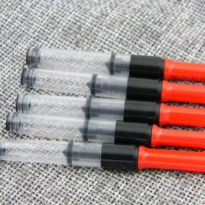 5pcs red Fountain Pen Ink Converter Cartridges 3.4mm Hot Sale Pen Refill Stationery Office School Supplies
