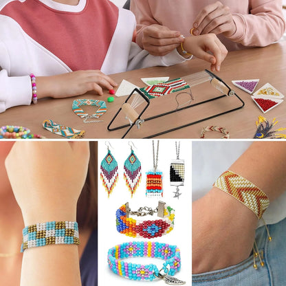 DIY Bead Loom Kit for Jewelry Bracelets Earrings Necklaces Making Handmade Beading Loom Kits Weaving Knitting Machine Craft Tool