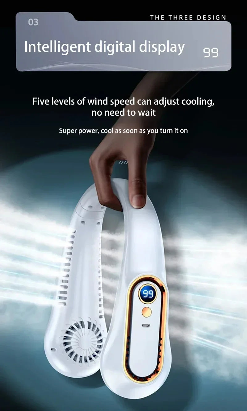 Lenovo Hanging Neck Fan USB Portable Small Bladeless Lazy Person Hanging Neck Charging Silent Cooling Air Conditioning Outdoor
