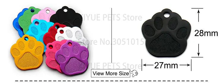 Personalized Random Mix 20pcs Aluminum Pet Dog Tag Nameplate Pedant For Cat Collar Ring Anti-Lost Accessories