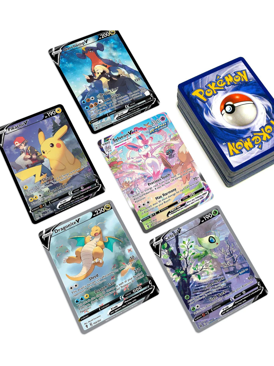 PKM Cards Charizard Vmax Dragonite Celebi Sylveon Vmax Single Foil Cards Classic Game Collection Cards PTCG Proxy Cards
