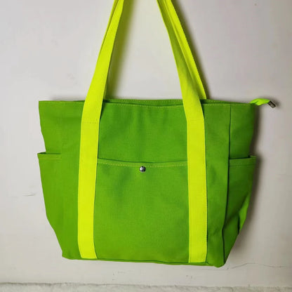 Large Capacity Canvas Solid Letter Tote Bag Versatile Handbag for Commuter Work Student Class Underarm Women's Bag shopping bag