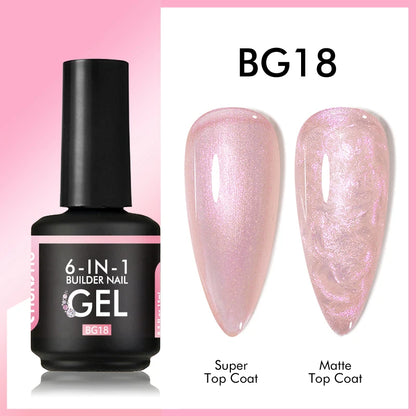 CHUNSHU TPO Free 6 IN 1 Extension UV Gel Polish In A Bottle Builder Nail Gel Rubber Base Coat Semi Permanent Nails Art 15ML