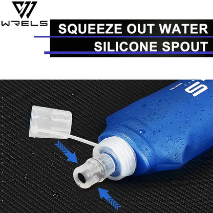 WRELS Camping Soft Water Bottle Drinking Sport Folding Bag Flask Outdoor Running Hydration Pack Waist Bicycle BPA Free