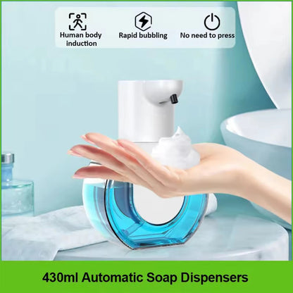 New Wall Mounted Automatic Soap Dispenser Foam Smart Hand Washing Machine 500ml Liquid Rechargeable Bathroom Induction Sensor