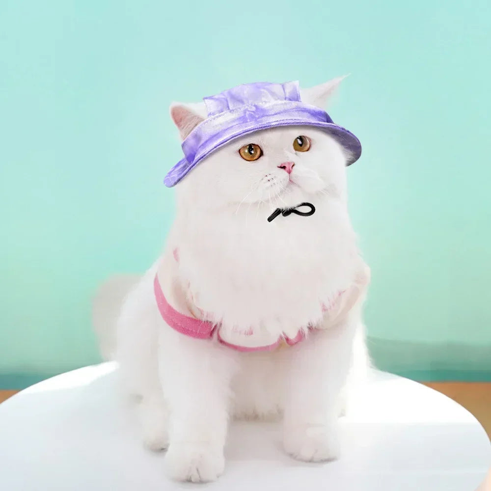 Small Dog Cat Hats Cat Cowboy Hat with Ear Holes Tiny Pet Birthday Party Costume Cat Headwear Puppy Dog Kitten Hat Chihuahua Cap