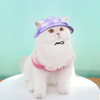 Small Dog Cat Hats Cat Cowboy Hat with Ear Holes Tiny Pet Birthday Party Costume Cat Headwear Puppy Dog Kitten Hat Chihuahua Cap