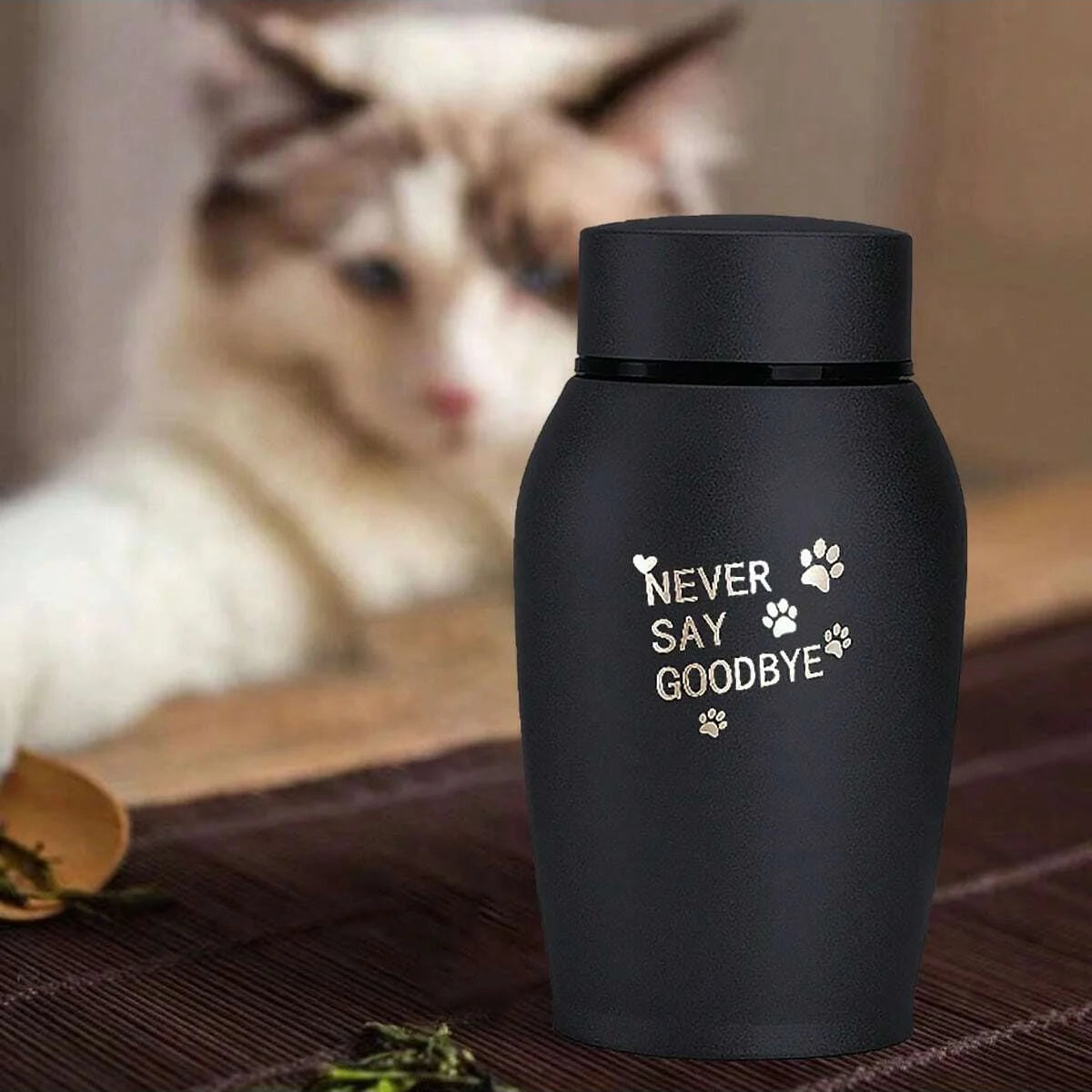 1pc-Personalized pet urn with paw prints - ensuring the safety and reliability of your beloved cat or dog's ashes