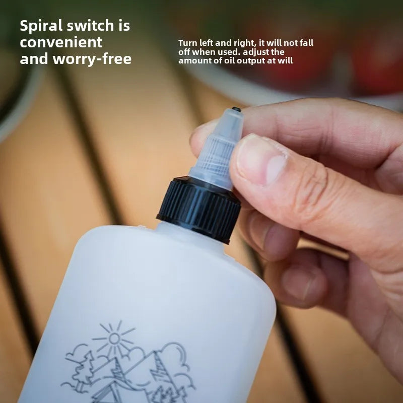 Outdoor Camping Oil Dispenser Bottle 120ml Leakproof Vinegar Jar Squeeze Bottle with Twist Top Cap HDPE for Cooking Grilling