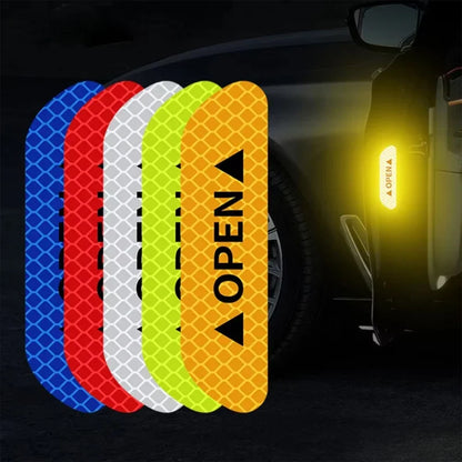 Night Reflective Car Door Sticker Safety Opening Warning Reflector Tape Decal Auto Accessories Exterior Interior Reflector Amagi