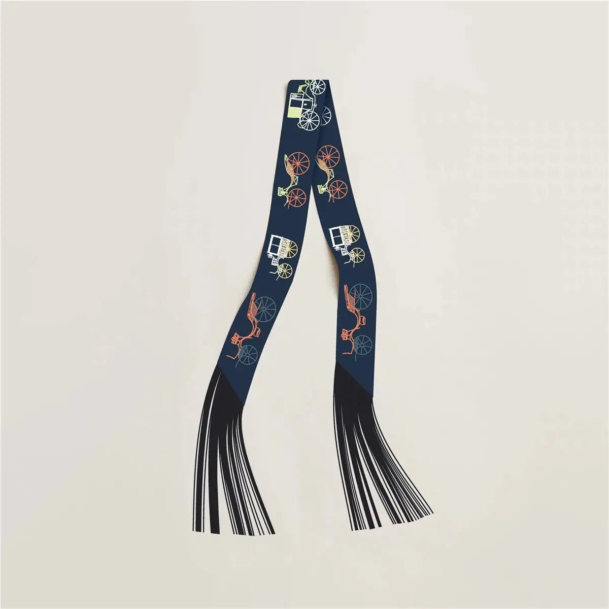 130x5cm Tassel Cashew Print Scarf Women's All-season Twill Silk Decorative Ribbon Multi-purpose Bag Hair Tie Belt Scarf