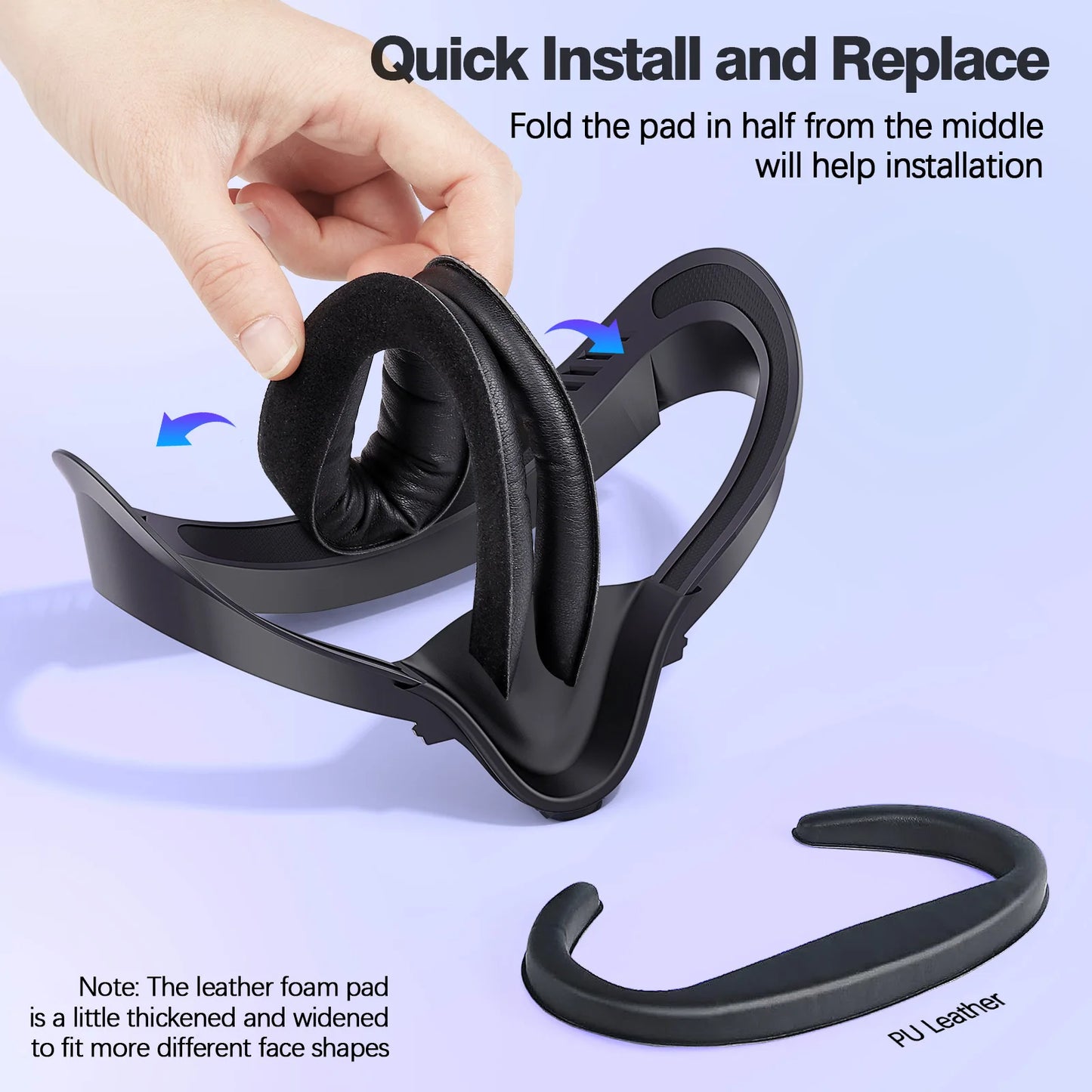 HUADAI design Face Cushion Pad Compatible with Quest 2/Quest 3/Quest 3S Accessories , with Glasses Spacer Air-Circulation Design