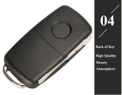 jingyuqin 3BT Remote Flip key 434MHz ID48 Chip for VW Volkswagen GOLF PASSAT Tiguan Polo Jetta Beetle Skoda Seat Car 5K0837202AD