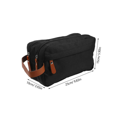 Foldable Men's Travel Toiletry Bag, Large Capacity Oxford Cloth Waterproof Bag, Double-Layer Storage for Cosmetics & Toiletries